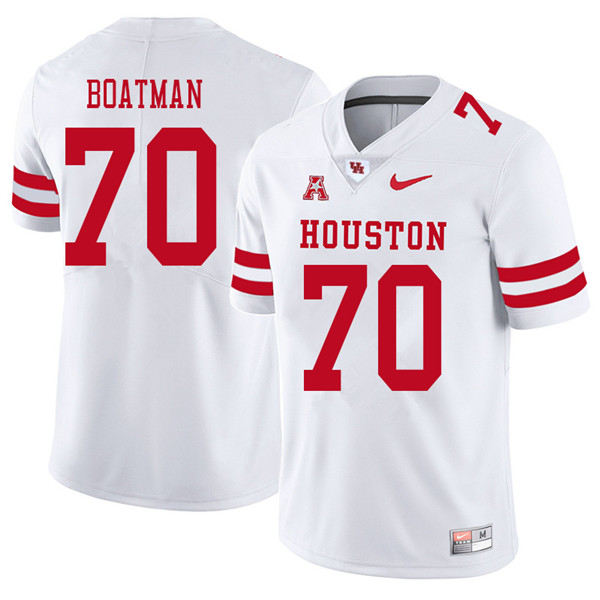 2018 Men #70 Jordan Boatman Houston Cougars College Football Jerseys Sale-White - Click Image to Close